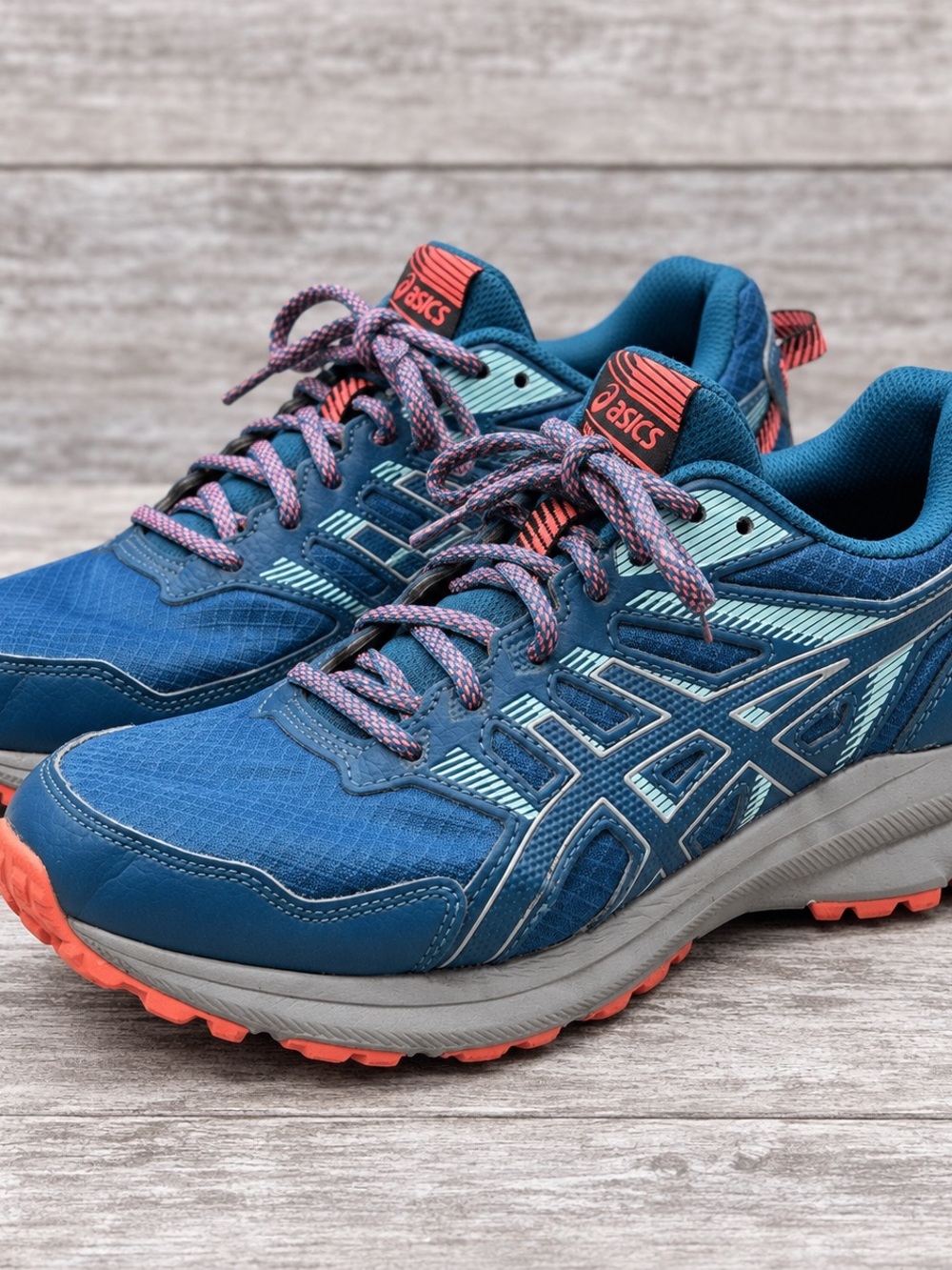 ASICS Trail Scout 2 Women's Size 10 Teal Blue Running Shoes with Coral Accents - Picture 2 of 14